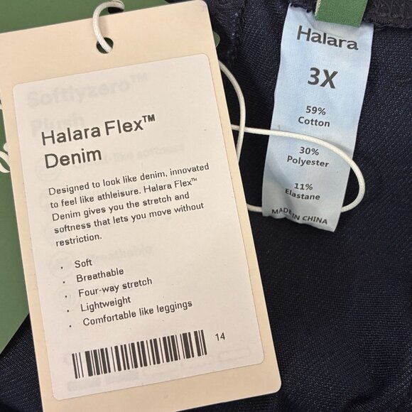 Halara Flex Denim High Rise Wide Leg Pull‎ On Cargo Pants Womens 3XL Blue NEW - Picture 3 of 8